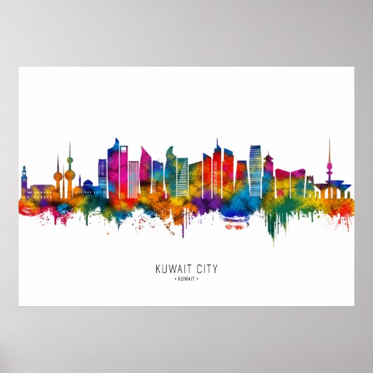Kuwait City Kuwait Skyline ポスター (正面)