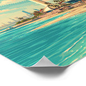 Kuwait Illustration Travel Art Vintage ポスター (角)