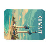 Kuwait Illustration Travel Art Vintage マグネット (横)
