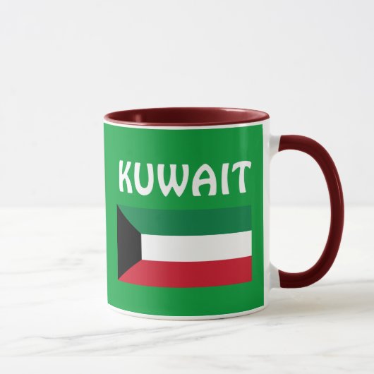 Kuwait* KWの国番号のマグ マグカップ (右)