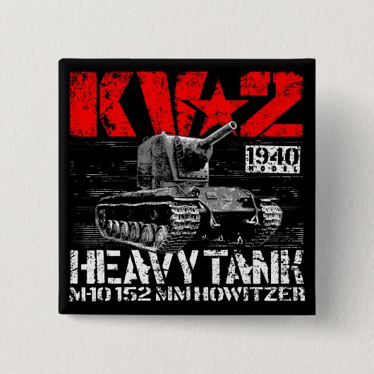 KV-2ソ連重戦車 缶バッジ (正面)