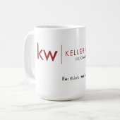 KWに関して: 事の不動産の白のマグ コーヒーマグカップ (正面左)