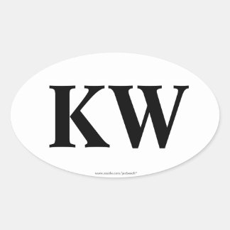 "KW"鍵ウエストオーバルバンパーステッカー 楕円形シール