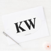 "KW"鍵ウエストオーバルバンパーステッカー 楕円形シール (封筒)