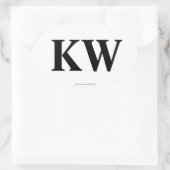 "KW"鍵ウエストオーバルバンパーステッカー 楕円形シール (バッグ)