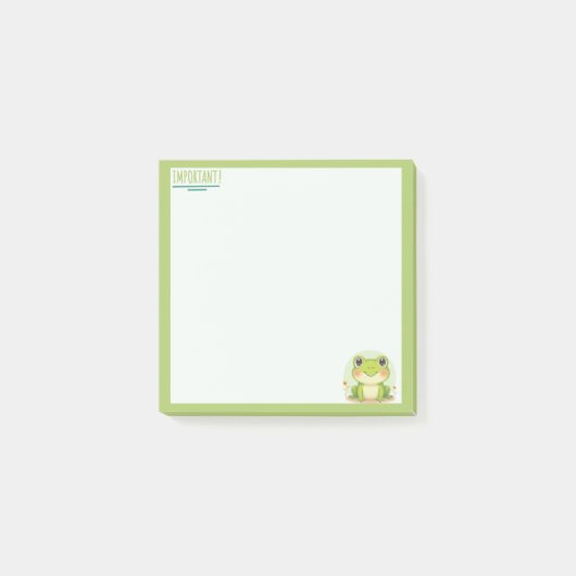Kwaii style Frog Pastel Green Note ポストイット (正面)