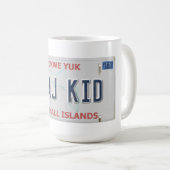 Kwajの子供の虚栄心のナンバープレートのコーヒー・マグ コーヒーマグカップ (正面右)