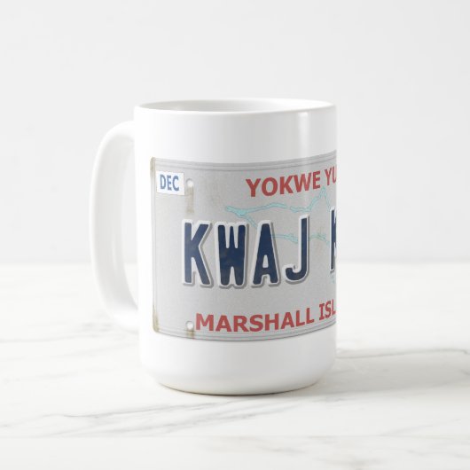 Kwajの子供の虚栄心のナンバープレートのコーヒー・マグ コーヒーマグカップ (正面左)