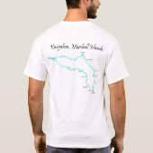 Kwajaleinの環礁、マーシャルアイランドの地図 Tシャツ (裏面)