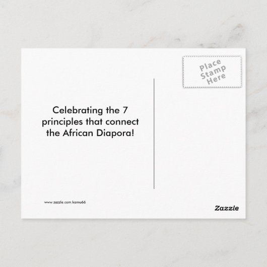 KWANZAAの郵便はがき ポストカード (裏面)