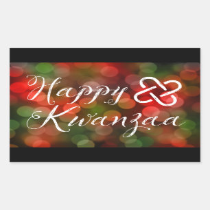 Kwanzaaの《写真》ぼけ味のUmoja幸せなライト 長方形シール