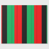 Kwanzaaは赤く黒い緑のストライプパターンを着色します ラッピングペーパー (フラット)