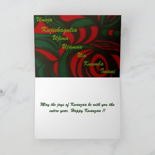 Kwanzaa シーズンカード (内部)