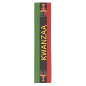 Kwanzaa Celebration Pan-African Vertical Stripes ショートテーブルランナー (正面)