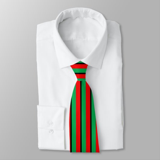 Kwanzaa Colors Red Black Green Stripes Pattern ネクタイ (タイ)