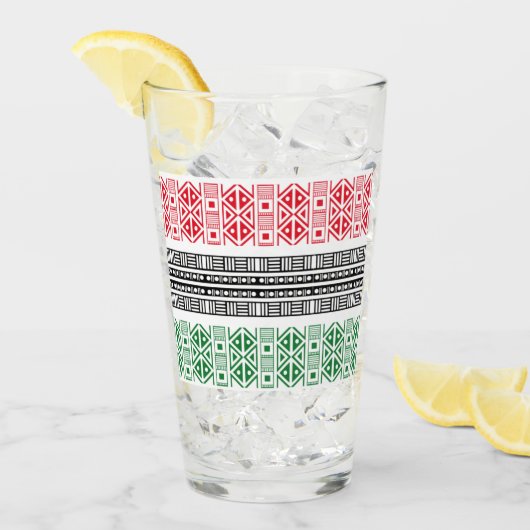 Kwanzaa Flag Patterns タンブラーグラス (アイス正面)