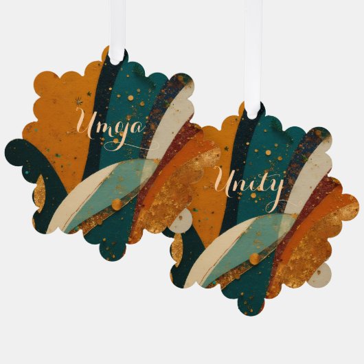 Kwanzaa Holiday Elegance オーナメントカード (正面/裏面)