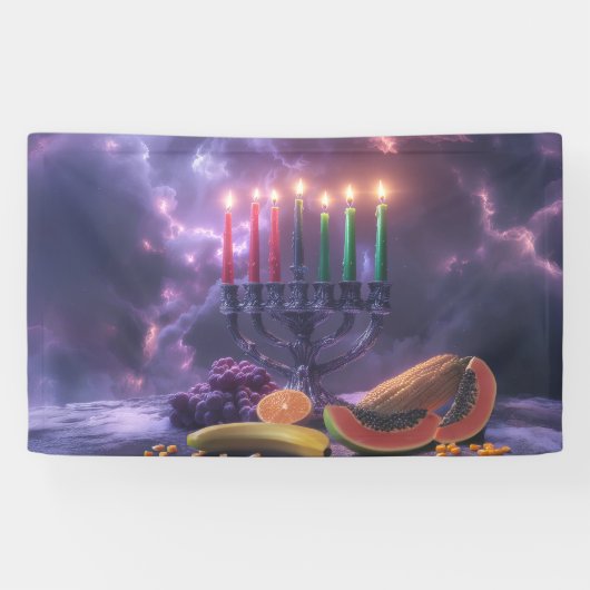 KWANZAA - KINARA - MISHUMAA SABA - 横断幕 (横)