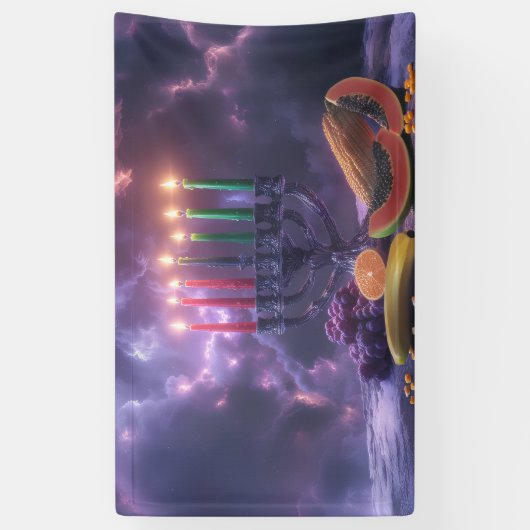 KWANZAA - KINARA - MISHUMAA SABA -  横断幕 (縦)