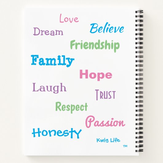 Kwig Life TM ノートブック (裏面)