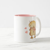Kwii the cute kiwi bird &ハート ツートーンマグカップ (正面右)