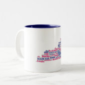 KYワードクラウド(V1ピンク)コーヒーマグ ツートーンマグカップ (正面左)