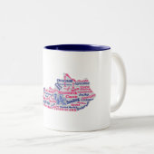 KYワードクラウド(V1ピンク)コーヒーマグ ツートーンマグカップ (正面右)