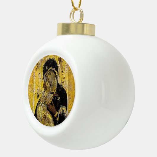 Kyivウクライナアイコンマドンナのオーナメントのヴァージン セラミックボールオーナメント (右)