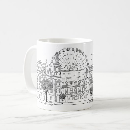 Kyiv Illustratin Mug コーヒーマグカップ (正面左)