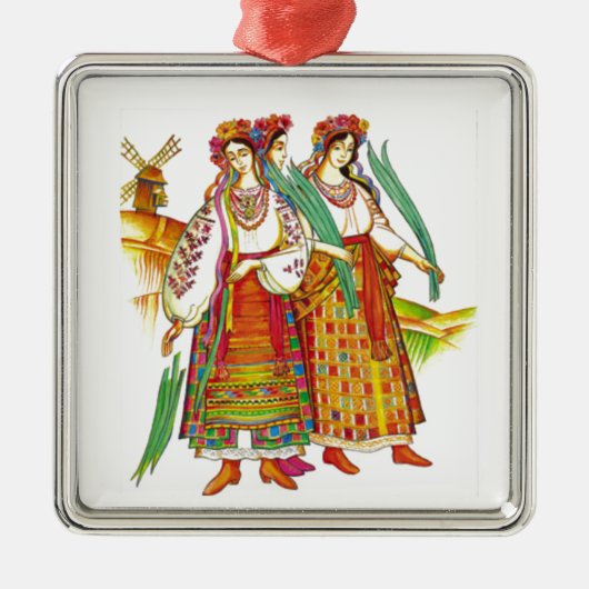 Kyivschynaからの伝統的なウクライナの服 メタルオーナメント (正面)