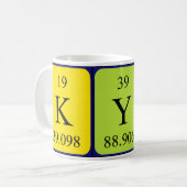 Kyla周期表名mug コーヒーマグカップ (正面左)