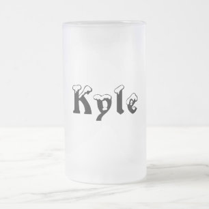 Kyle名前によってスタイル曇らされるマグ フロストグラスビールジョッキ