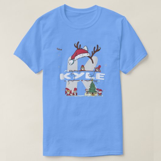 Kyle Christmas Shirt w Kyle Name for funny Xmas T- Tシャツ (デザイン正面)