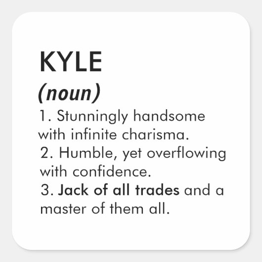 Kyle name, Editable name, Custom name スクエアシール (正面)