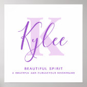 Kylee name meaning purple text personalized ポスター (正面)