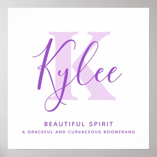 Kylee name meaning purple text personalized ポスター (正面)