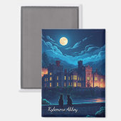 Kylemore Abbey Ireland cats at Night マグネット (正面/裏面)