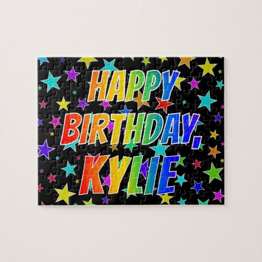 「KYLIE」名、おもしろい「ハッピーバースデー」 ジグソーパズル (横)