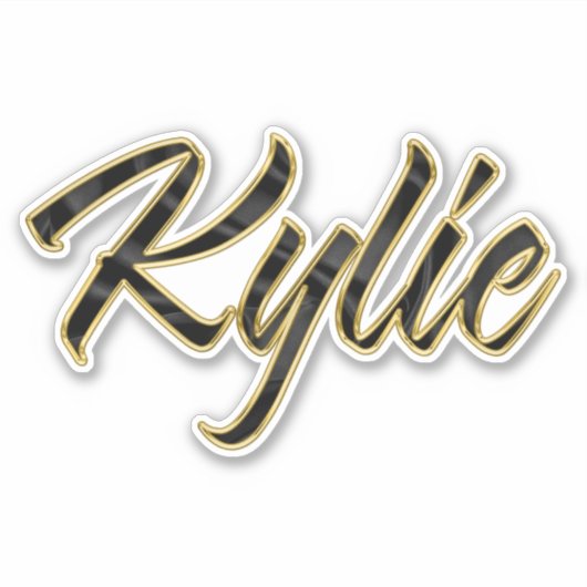 Kylie black gold Lettering Aufkleber Sticker シール (正面)