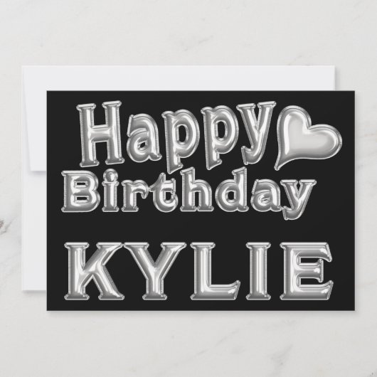 Kylie Happy Birthday Karte Grußkarte mit Herz カード (正面)