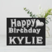 Kylie Happy Birthday Karte Grußkarte mit Herz カード (スタンド正面)