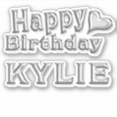 Kylie Happy Birthday silver Aufkleber Sticker シール (正面)