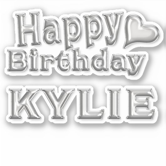 Kylie Happy Birthday silver Aufkleber Sticker シール (正面)