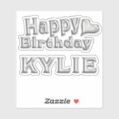 Kylie Happy Birthday silver Aufkleber Sticker シール (シート)
