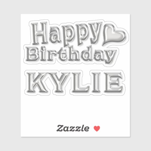 Kylie Happy Birthday silver Aufkleber Sticker シール (シート)
