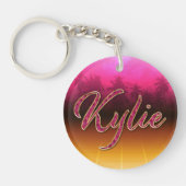 Kylie Vorname Name golden pink Schlüsselanhänger キーホルダー (正面)