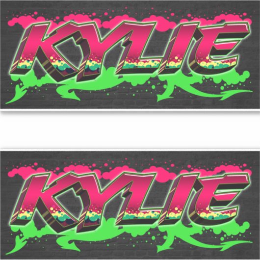 Kylie Vorname Name Graffiti Aufkleber Sticker シール (正面)
