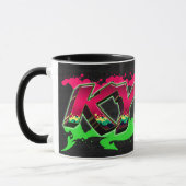 Kylie Vorname Name Graffiti red green Tasse マグカップ (左)