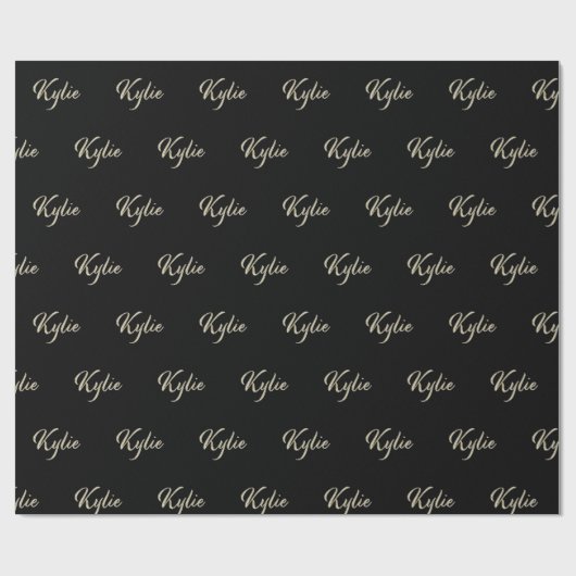 Kylie white gold Handwriting Geschenkpapier ラッピングペーパー (フラット)