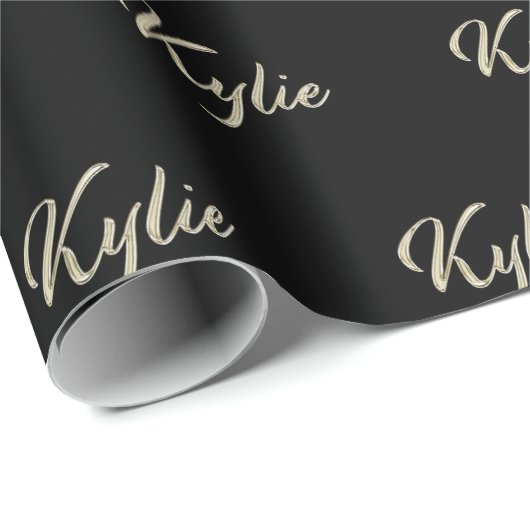 Kylie white gold Handwriting Geschenkpapier ラッピングペーパー (ロールコーナー)